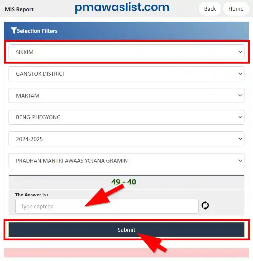 सिक्किम प्रधानमंत्री आवास योजना ग्रामीण लिस्ट 2025
